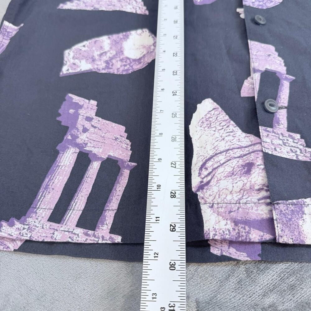 H&M Short Sleeve Black Purple Ancient Greek AOP Shirt Sz XXL Oversized Retro Y2K - Picture 12 of 14